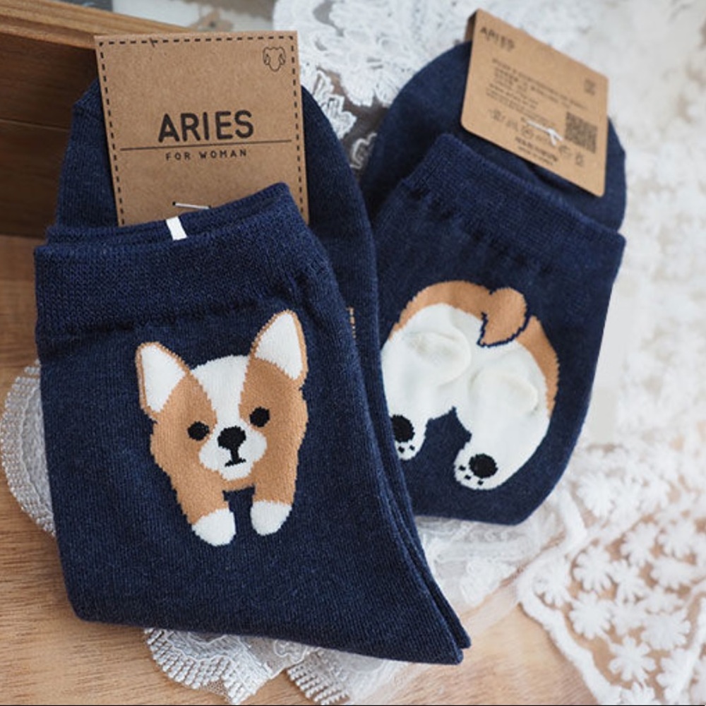 Corgi Print Socks